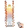 Generico Hanging Swing Ghost - Outdoor Halloween Decoration | 47 Inch Lighted | Remote Control 8 Mode LED String Lights & Maple Leaves, Cute Large Glowing Ghost Prop For Tree Yard Porch Party