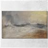 CheQuadro! Onde Che Si Infrangono Contro Il Vento Joseph Mallord William Turner, jwt17 Quadro Stampato su Tela Fine Art, Intelaiato Pronto da Appendere, Alta qualità, 50x30 cm