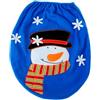 KICHOUSE Copri ASSE WC Pupazzo di Neve Blu in Stoffa, Decorazione Natale | Bagno e Casa, Tema Invernale Festivo, Copri Sedile Natalizio, Stile Adorabile e Unico