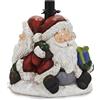 COSE DA CASA Base per Albero di Natale con Babbi Natale e Pacco Regali Decorativo Supporto Natalizio Stabile in Resina Porta Albero per Decorazioni Natalizie