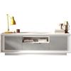 Web Convenienza Base TV con 2 Ante e 1 Cassetto Made in Italy - Credenza Contenitore Collezione Sky per Soggiorno Cucina Ingresso Sala da Pranzo Mobile Design moderno - Bianco laccato opaco/cemento