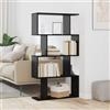 QZZCED Scaffale per libri nero 70 x 24 x 129 cm, moderno armadio in legno resistente, con design aperto e struttura indipendente, stoccaggio e organizzazione