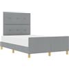 vidaXL Struttura del letto Grigio chiaro 120 x 200 cm Tessuto | Design minimalista con testiera imbottita a bottoni, Regge fino a 200 kg per due persone, Prendi un amico e un cacciavite -