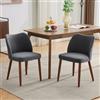 GarveeHome Set Di 2 Sedie Da Pranzo Imbottite - Schienale a Forma Ala e Cuscini Spessi Gambe in Legno Robuste Complemento d'Arredo Moderno Per Cucina Sala Disponibili Tessuto Lino o Similpelle Piedini Regolabili