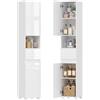 HOMCOM Mobile Bagno Alto Slim 170cm a Colonna 30x30x170 cm Bianco Lucido