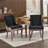 FINTHOMING Set Sedie Sala da Pranzo 2, Sedie Cucina Set da 2, Sedie Imbottita Morbida in Tessuto Chenille Spesso con Gambe in Legno Massello, Decorazione con Borchie in Bronzo, Capacità di Carico 150 Kg