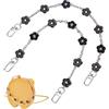 PH PandaHall Estensore per Borse,2 pz Decorativo Borsa Tracolla In Lega D'Argento Borsa Tracolla A Catena con Fiore Smaltato Nero Accessorio di Ricambio Borsa Cinghie A Catena Ciondoli per Donna Borsa