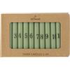 IB Laursen - Candele dell'Avvento - Candele calendario - 1 - 24 - Verde - con numeri neri - Set da 24 pezzi
