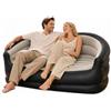 Qnbonrich Divano gonfiabile a 2 posti, 140 x 84 x 70 cm, comodo e portatile, con superficie in velluto, per campeggio, soggiorno, gioco (marrone)