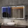 Xbro Specchio Bagno LED con Armadietto e Presa 120x16x60 cm | LED touch regolabile per trucco e cura personale, con vano contenitore e presa integrata per un bagno ordinato.
