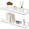 Jemyxhw Mensole da Muro Set di 2 Mensole da Parete in Legno, 40 cm Bianco | Con labbra, Per cameretta dei bambini, Camera da letto, Soggiorno, Bagno e cucina