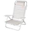 AKTIVE Sedia da spiaggia pieghevole, beige, multiposizione, 8 posizioni, textilene e alluminio, 47 x 49 x 82 cm, supporta 110 kg, con maniglia per il trasporto