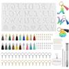 ROEOWENE 195x Stampo Silicone Resina Lettere, Kit Alfabeto per Portachiavi | Set di Stampi per Colata in Resina Epossidica con Accessori per Creazione di Portachiavi e Gioielli Fai da Te DIY
