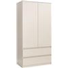 MebLocker Armadio 90 cm, 2 Cassetti, Cashmere | Guardaroba, Mobile Camera, Mobile Contenitore, Armadio Moderno 90x180x50 cm