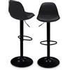 IDMarket - Set di 2 sgabelli da bar KARL design con piede nero