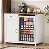 MSFE Credenza Cucina,Mobile Cucina con Presa di Corrente Porta USB,Mobiletto Portaoggetti per Mini Frigo,Buffet Moderno,Credenza Soggiorno con Cassetti e Armadi,Adatto per Hotel,Casa,Ufficio, 95x53.6x99cm