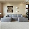 Rvjiahe Boneless Divano angolare modulare a compressione 270cm Grigio