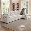 Ktipm Divano Angolare a L, Divano con Penisola a 4 Posti da Salotto, Beige