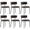 Orirsnug Set di 6 Sedie da Pranzo Imbottite Stile MidCentury Velluto Marrone