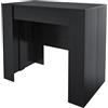 Bricozone Consolle Allungabile Estensibile Tavolo Salvaspazio, Nero | Fino a 3 Metri, 14 Posti, Design Moderno ed Elegante, 78 x 51 x 90 cm