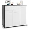 COSTWAY Mobile Credenza Moderno, Armadietto per Cucina con Cassetto e 3 Ante e Ripiano Regolabile, per Cucina, Sala da Pranzo e Soggiorno, 88 x 40 x 80 cm