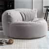 SXBCyan Poltrona Sacco Adulti in Ciniglia Senza Imbottitura Fodera per Pouf a Sacco Ultra Morbido Lavabile Poltrone Puff da Interno for Soggiorno(Light Gray)