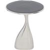 Kare Tavolino di design Spacey, argento, rotondo, diametro 36 cm | 15 kg max. Resistente, in alluminio smaltato, lavorato a mano, elegante, facile da pulire, per il soggiorno