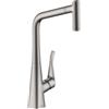 hansgrohe Metris M71 rubinetto da cucina, con sBox, orientabile, estraibile, 73801800, sBox Metris M71 acciaio inox spazzolato [Rubinetteria da Cucina > Rubinetti da Cucina]