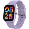 Celly, Smartwatch per Bambini con Cinturino in Silicone, con Monitoraggio Battito Cardiaco, Contapassi, Giochi, Bluetooth, App Dedicata Fit4Kid, Durata Batteria Fino a 4 Giorni, Colore Viola