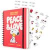 Grupo Erik Snoopy Peanuts Diario Scuola 2026 2027 - Agenda Settimanale A5 | Scuola Medie e Superiore, Diario Scolastico, Copertina Rigida, Stickers, Tasca Interna, 12 Mesi