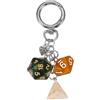QUARKZMAN Dado Portachiavi Charm, Portachiavi Creativo Stiloso Catene Chiavi Borsetta Portamonete Accessori Per Appendere Portafoglio Chiavi Cellulare, Verde Marrone Bianco Dado