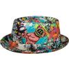 LIERYS CAPPELLISHOP Cappello Pork Pie in Lino con Stampa Fantasia Prodotto in Italia Unisex Primavera Estate