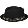 LIERYS Pork Pie Cappello di Feltro con Fascia Tessuto Prodotto in Italia Uomo Autunno Inverno