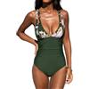 CUPSHE Costume da bagno intero da donna, scollo a V, con spalline regolabili, taglio smerlato, spaghetto, chiusura posteriore con gancio, texture, S