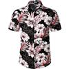 Jogal - Camicia hawaiana da uomo, a maniche corte, stile casual, motivo floreale