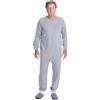 FERRUCCI COMFORT Pigiama Tutone Sanitario Calore Manica Lunga 1 Cerniera/Zip Dietro Schiena Invernale Tessuto Pesante (Grigio, L)