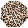 Quteprint Stampa leopardata Animale 3 pieghe Auto Open Close Ombrello per Pioggia Antivento Ombrelli da viaggio all'aperto Ombrello compatto leggero Protezione UV Ombrello pieghevole per bambini Uomini Donne