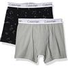 Calvin Klein Slip da Ragazzo, 2 Stück - CK Statement Print Schwarz, Neutral Grau, XS
