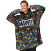 Marvel Felpa Uomo con Cappuccio - Felpe Oversize Uomo in Pile (Grigio AOP)