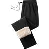 Generic Pantaloni da jogging foderati in pile da uomo, termici, tinta unita, per il tempo libero, foderati in pelliccia sintetica, pantaloni sportivi elasticizzati in vita, comodi pantaloni termici con
