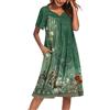 Ekouaer Abito Donna con Tasche | Camicia da notte da donna a maniche corte muschio floreale camicia da notte per donne anziane nonne festa della mamma casa