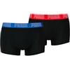 Puma Boxer Trunk Boxershorts Men Herren Everyday Unterhose Pant Unterwäsche 2er Pack, Farbe:Black/Blue/Red, Bekleidungsgröße:L