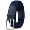 Fenix Fashion Cintura elastica da uomo, marrone, cintura intrecciata blu, con fibbia, regolabile, per jeans e tempo libero