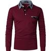 STTLZMC Uomo Cotone Polo Manica Lunga Tennis Golf Casual Maglietta Camicia
