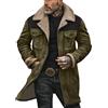 Oanviso Cappotto Uomo Invernale Scamosciato Monopetto Trench Slim Fit Soft Touch Calda Giacca Finto Camoscio Spesso Giubbotto Anti Vento Moto Cappottino Lana Bavero Trenchcoat