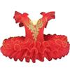 HWBZSZY Professionale Balletto Tutù Vestito Bambini Colorato Lago dei Cigni Ballerina Partito Danza Costume Lucido Paillettes Ginnastica Danza Body Sala da ballo Dancewear per le ragazze,Rosso,130cm