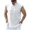 YAOBAOLE Camicia in Lino Uomo San Maniche Deguisement Medieval Vintage Lacci Tunica Viking Costume Pirata