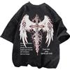 FYHTC T-Shirt Teschio Croce Y2K Goth Alt Grunge Gothic Emo Aesthetic T-Shirt Alt Vintage Grafica