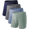 Separatec Boxer da uomo traspiranti con tasca separata, anti-umidità, morbidi, anti sfregamento, confezione da 4