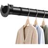 Dee.Romg Bastone appendiabiti per armadio, 45-68 cm, diametro 25 mm, Noir
